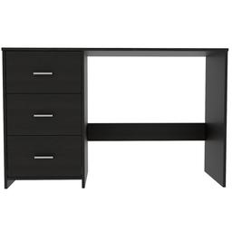 FM FURNITURE Berlin Black Wengue Three Drawers Desk