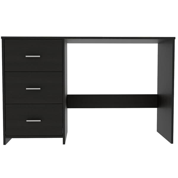 FM FURNITURE Berlin Black Wengue Three Drawers Desk