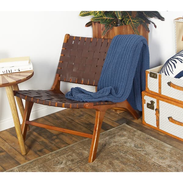 9th & Pike&#174; Brown Wood Modern Accent Chair - Set of 2