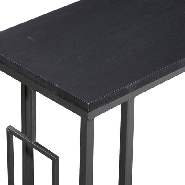 9th & Pike® Grey Metal and Wood Contemporary Accent Table