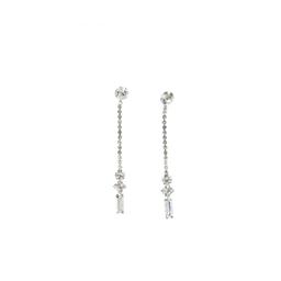 Rosa Rhinestones Skinny Mini Drop Earrings