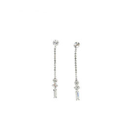 Rosa Rhinestones Skinny Mini Drop Earrings