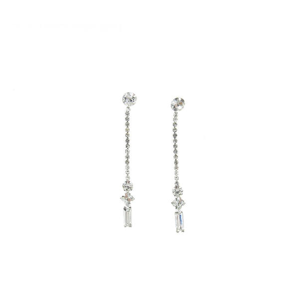 Rosa Rhinestones Skinny Mini Drop Earrings - image 