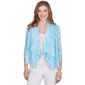 Plus Size Heart''s of Palm Aqua Fresh Printed 3/4 Sleeve Cascade - image 1