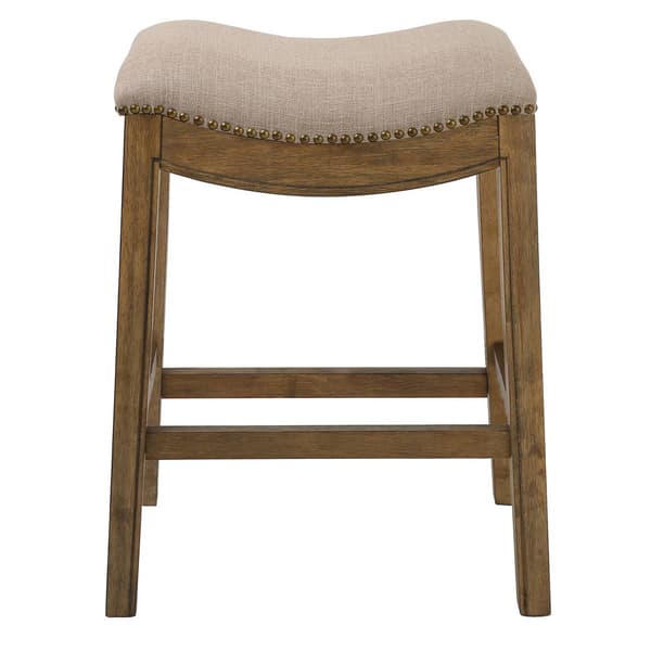 New Ridge Home Goods Sadie Natural Wood Counter-Height Barstool