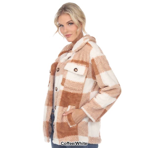 Womens White Mark Plaid Shacket