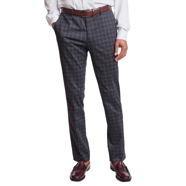 Mens Paisley & Gray(R) Plaid Dress Pants - Grey/Burgundy - image 