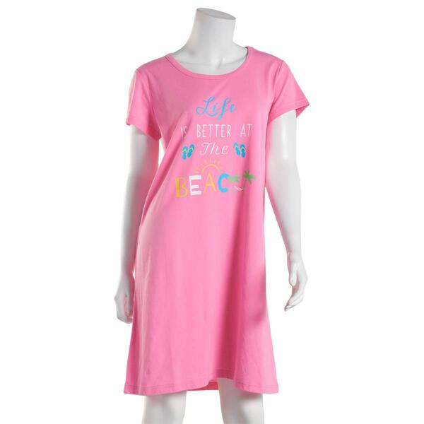 Womens Goodnight Kiss Life Is Better At The Beach Nightshirt - image 