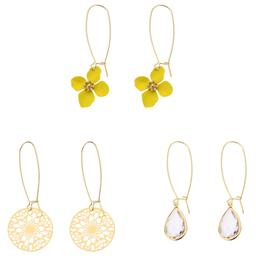 Ashley Cooper(tm) Gold-Tone Yellow Flower Trio Earring Set