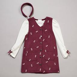 Girls (4-6x) Little Lass(R) 2pc. Floral Corduroy w/ Tee & Headband