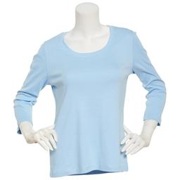 Plus Size Preswick &amp; Moore 3/4 Sleeve Scoop Neck Solid Top