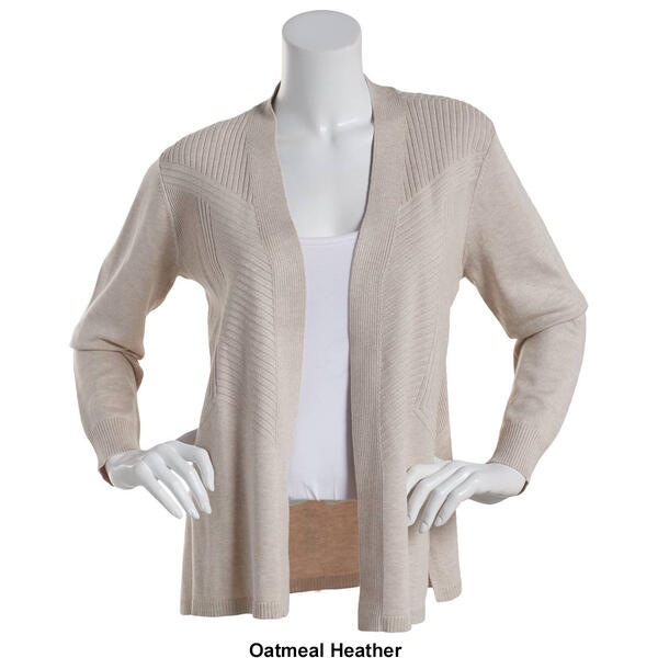 Womens 89th & Madison Long Sleeve Open Solid Cardigan