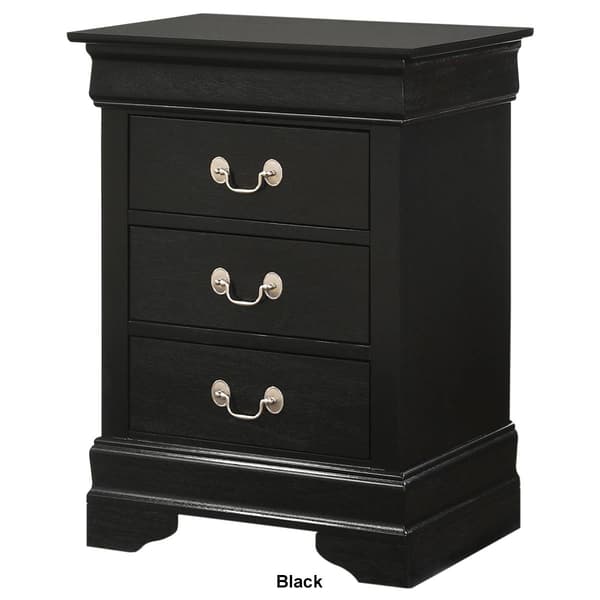 Passion Furniture Louis Philippe 3-Drawer Nightstand