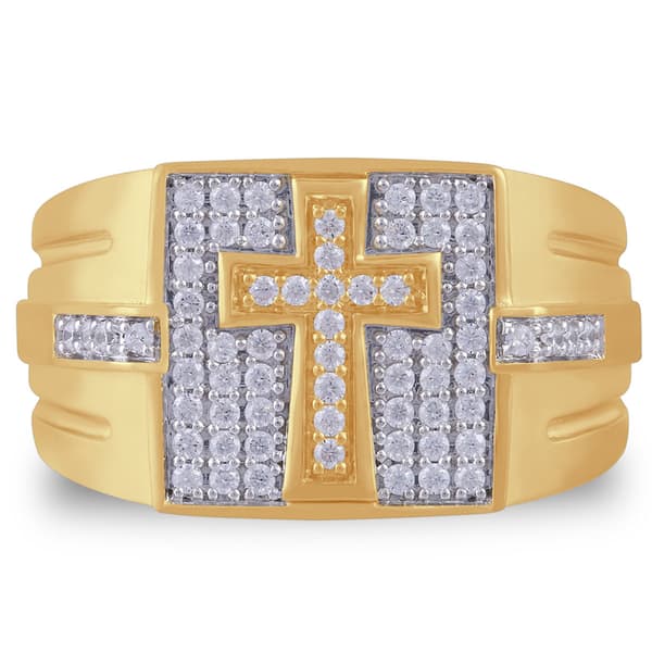 Mens Nova Star&#40;R&#41; Forged 1/2ctw. Lab Grown Diamond Cross Ring - image 