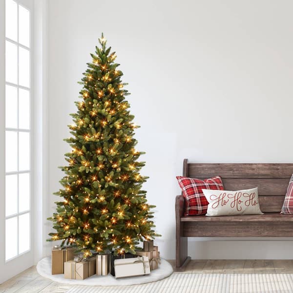 Puleo International 6.5ft. Pre-lit Slim Westford Spruce Tree