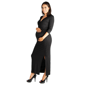 Womens 24/7 Comfort Apparel V-Neck Slit Maternity Maxi Dress - image 2