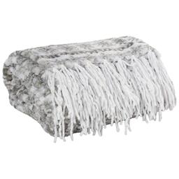 Mountain Ridge Clean Nordic Fringe Popcorn Throw