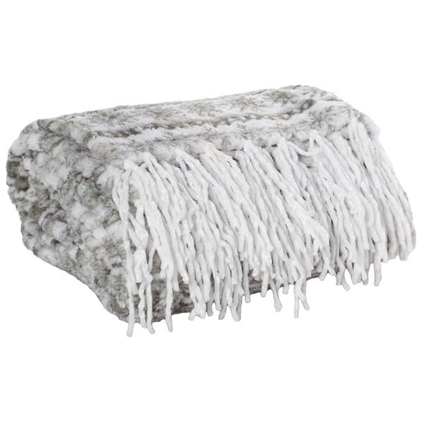 Mountain Ridge Clean Nordic Fringe Popcorn Throw - image 