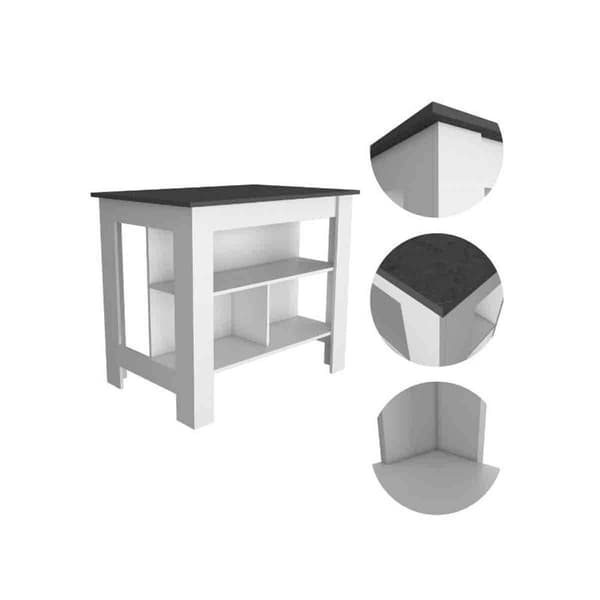 FM FURNITURE Brooklyn Onyx Top Kitchen Island