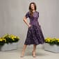 Women 24/7 Comfort Apparel Purple Pleated Flare Midi Pocket Dress - image 4