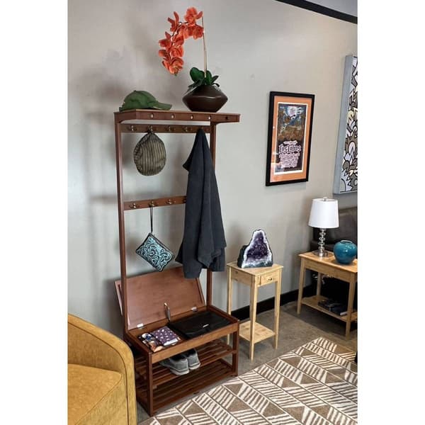 eccostyle™ Solid Bamboo Entryway Hall Tree w/ Storage Area