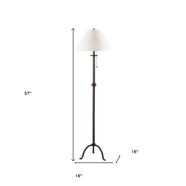 HomeRoots 57in. Traditional Shape Floor Lamp with Empire Shade
