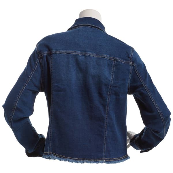 Womens Baccini Fray Hem Trucker Jacket