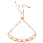 Gianni Argento Rose Plated Lab Opal & CZ Adjustable Bracelet - image 1
