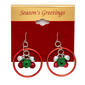 Red Ring Glitter Ball Drop Earrings - image 2
