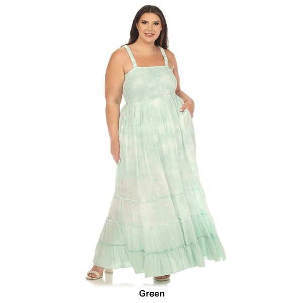 Plus Size White Mark Smocked Ruffle Maxi Dress