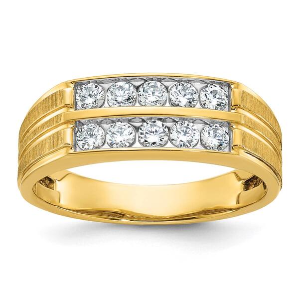 Mens Gentlemens Classics&#40;tm&#41; 14kt. Gold Satin 5/8ctw. Diamond Ring - image 