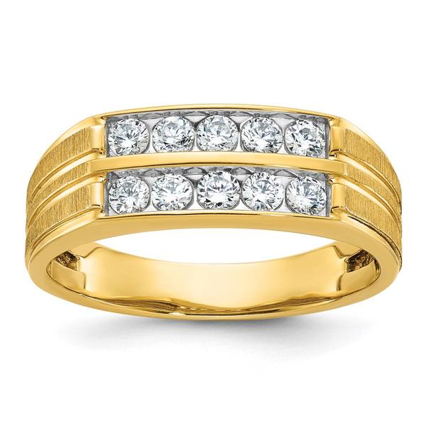 Mens Gentlemens Classics(tm) 14kt. Gold Satin 5/8ctw. Diamond Ring - image 