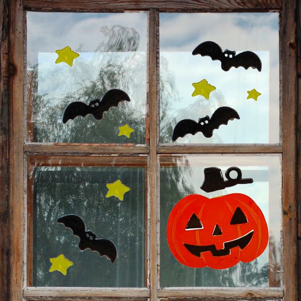 Northlight Seasonal Bats and Pumpkin Halloween Gel Window Clings