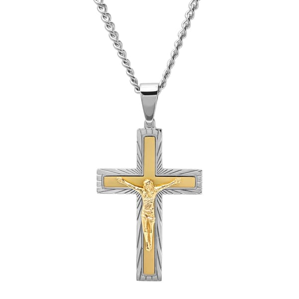 Mens Gentlemen's Classics(tm) Two-Tone Crucifix Pendant