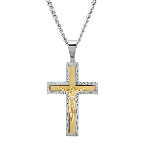 Mens Gentlemen's Classics&#40;tm&#41; Two-Tone Crucifix Pendant - image 