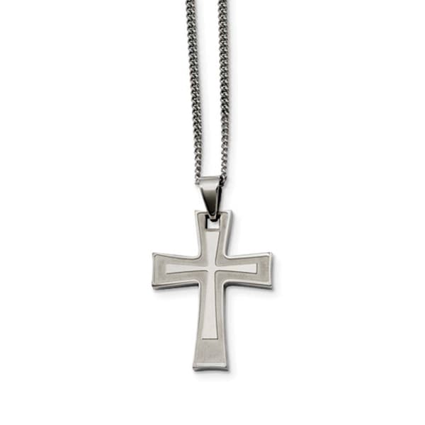 Mens Gentlemens Classics(tm) High Polished Cross Necklace - image 