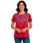 Petite Emily Daniels Short Sleeve Floral Crew Neck Tee - image 1