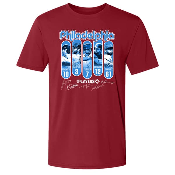 Mens Philadelphia Baseball Top 5 New Short Sleeve Tee - image 