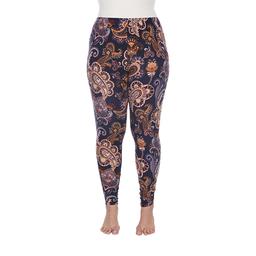 Plus Size White Mark Purple &amp; Gold Paisley Leggings