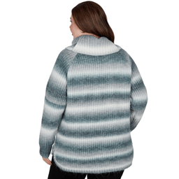 Plus Size Hearts of Palm Silver Linings Ombre Stripe Sweater