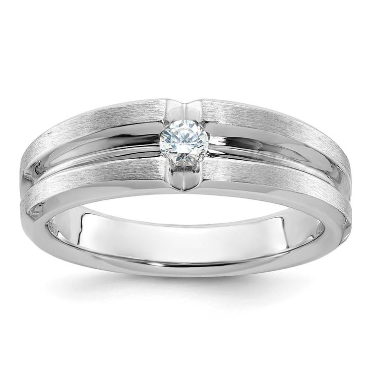 Mens Gentlemens Classics(tm) 14kt. White Gold 1/6ctw. Diamond Ring