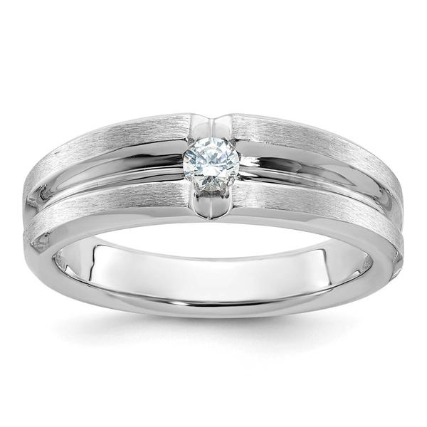 Mens Gentlemens Classics(tm) 14kt. White Gold 1/6ctw. Diamond Ring - image 