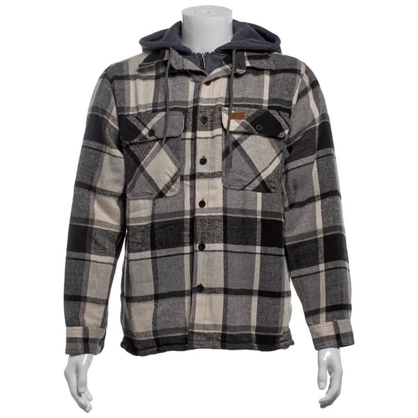 Mens Mountain Ridge Flannel Jacket w/ Chest Protector - Grey