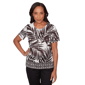 Womens Alfred Dunner Detail Driven Tropical Diamond Border Tee W - image 1