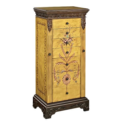 Linon Home Decor Antique Parchment Jewelry Armoire