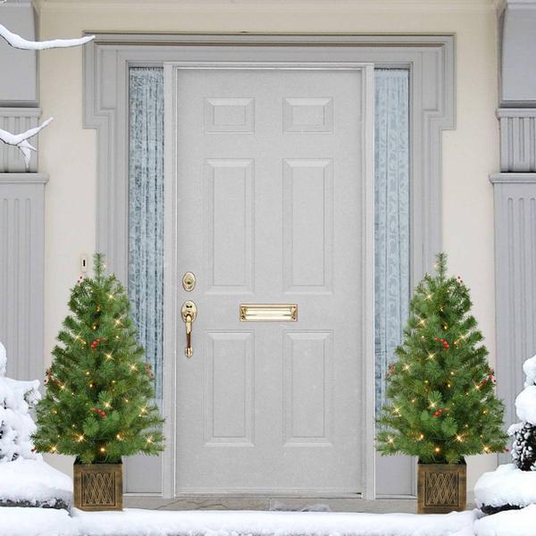 Puleo International 2pc. Pre-Lit Adorned Christmas Trees