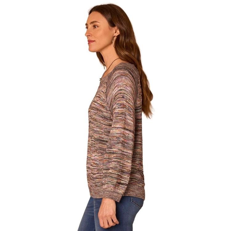 Petite Democracy 3/4 Blouson Sleeve Space Dye Sweater