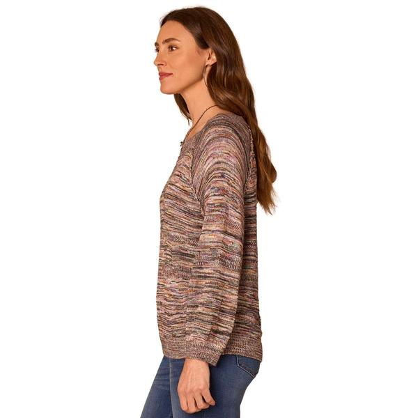 Petite Democracy 3/4 Blouson Sleeve Space Dye Sweater