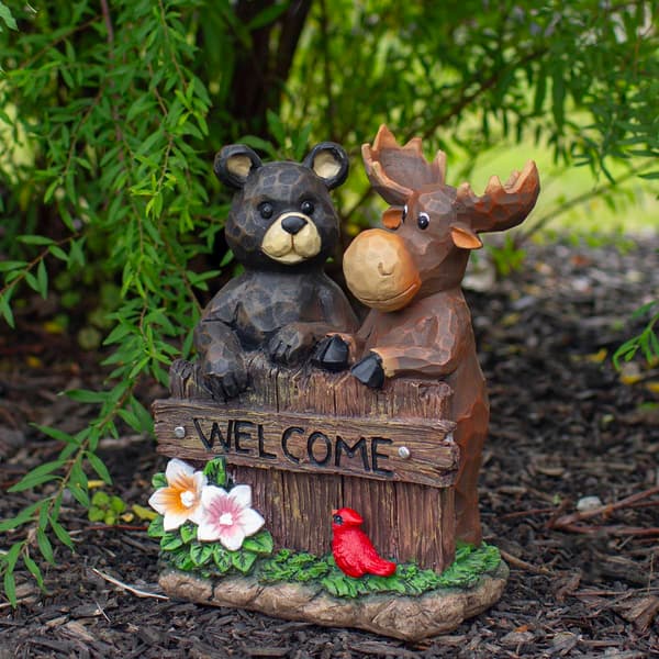 Northlight Seasonal Bear and Moose Outdoor Garden Statue