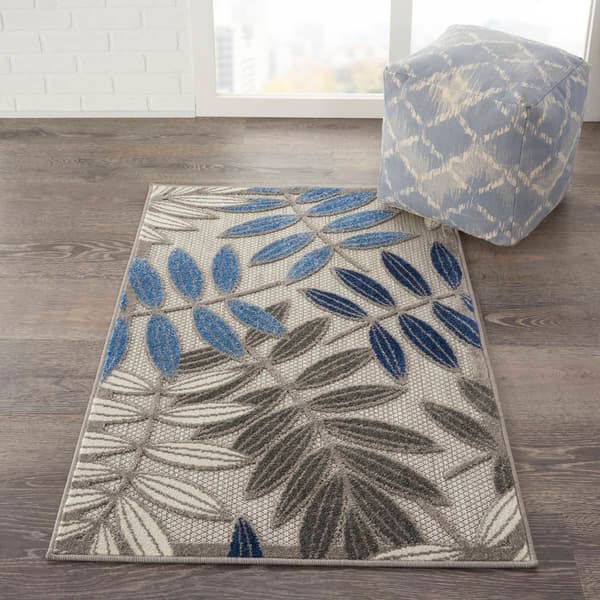 Nourison Aloha Large Leaf Print Indoor/Outdoor Area Rug